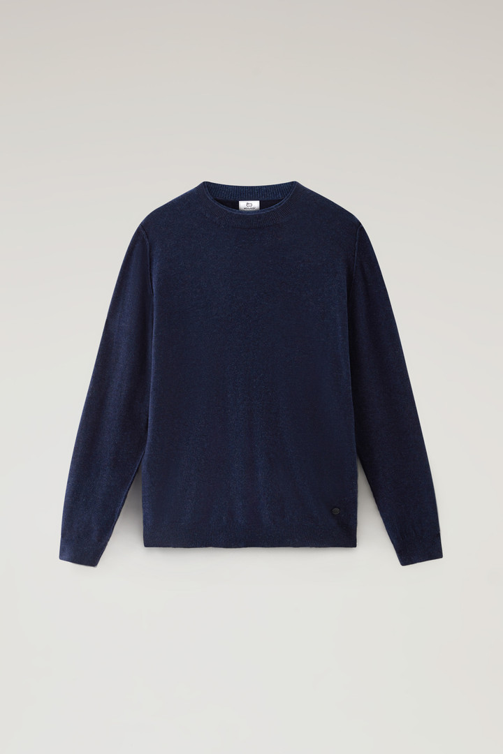 Crewneck Sweater in Merino Wool Blend Blue photo 5 | Woolrich