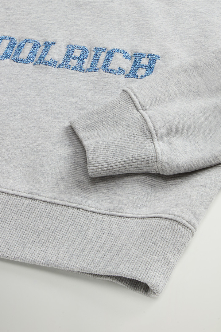 Girls' Crewneck Sweatshirt in Pure Cotton with Logo Gray photo 4 | Woolrich