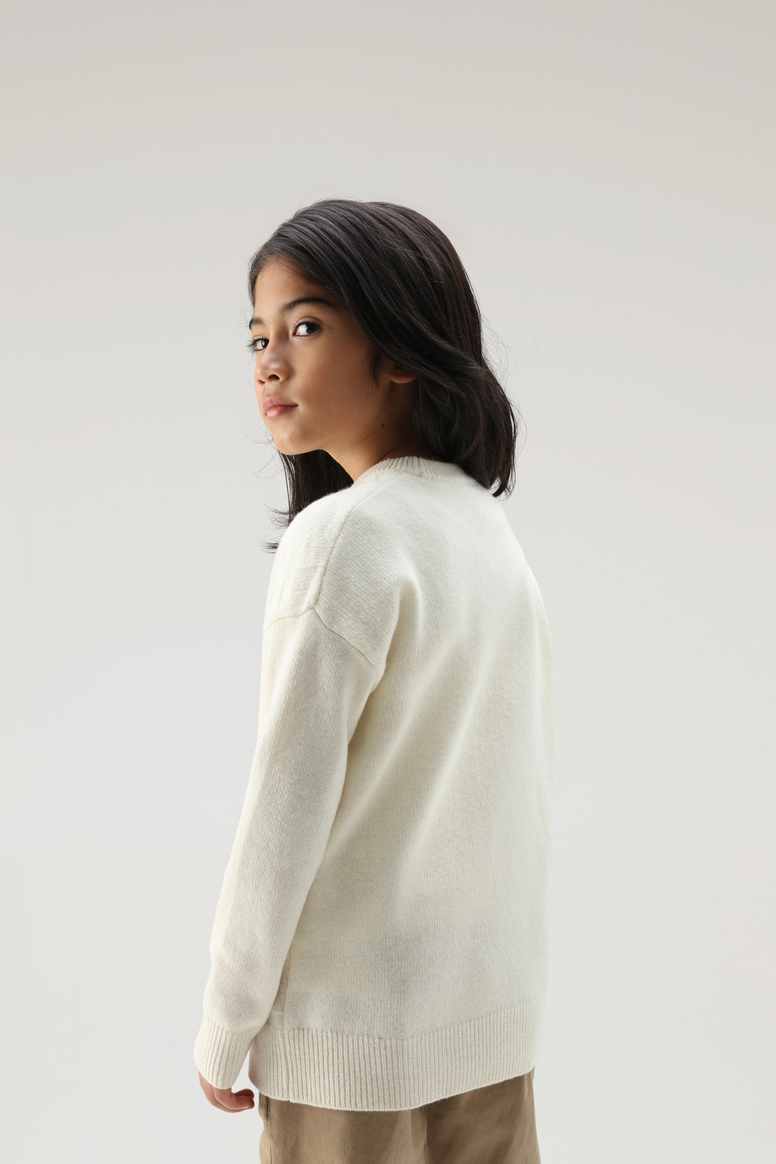Boys' Logo Crewneck Beige photo 3 | Woolrich