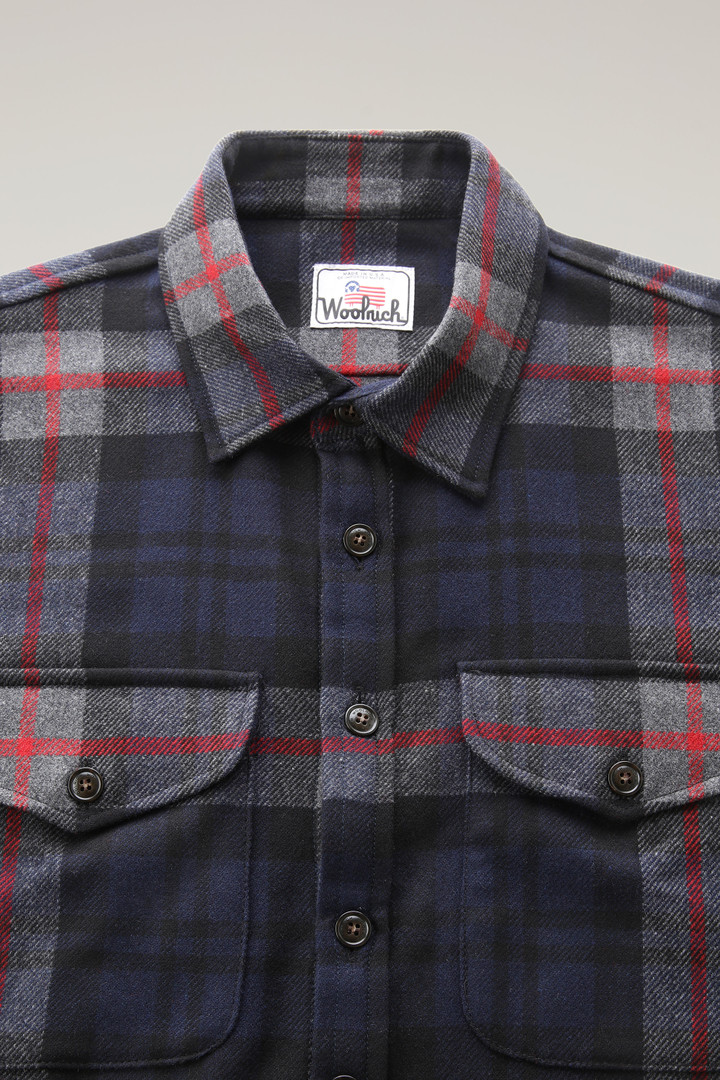 Wool Blend Oxbow Flannel Overshirt - Made in USA Blue photo 2 | Woolrich