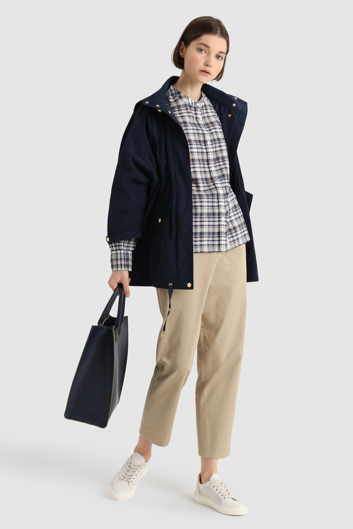 Cotton Shirt with Capped Sleeves Blue photo 2 | Woolrich
