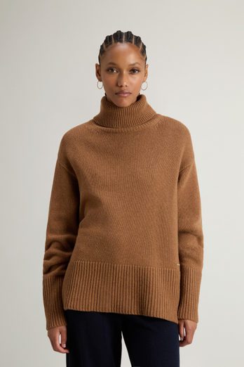 Pure Wool Turtleneck Sweater Brown | Woolrich