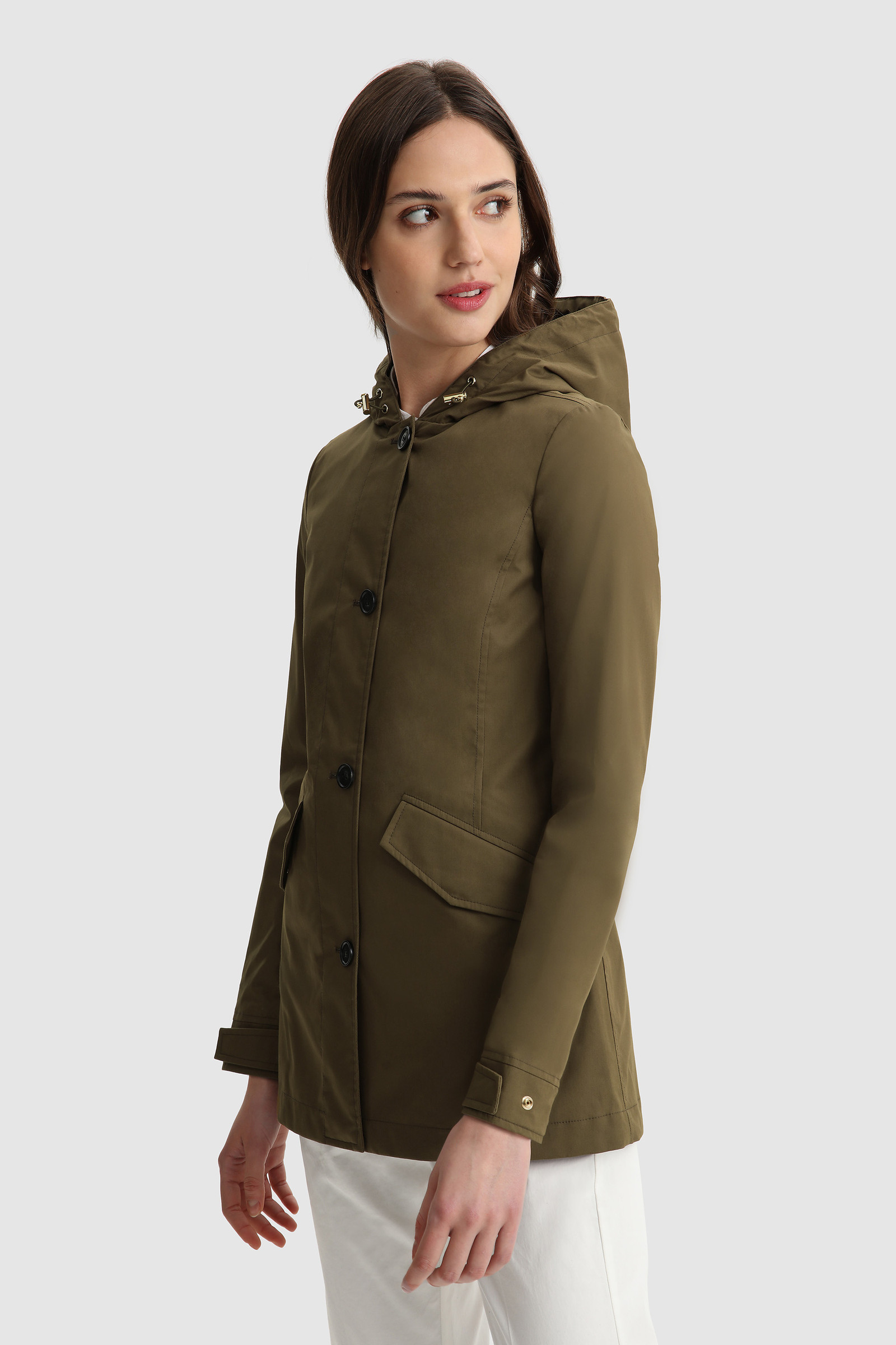 Jessamine Parka in Triple-Layer Cotton Green | Woolrich