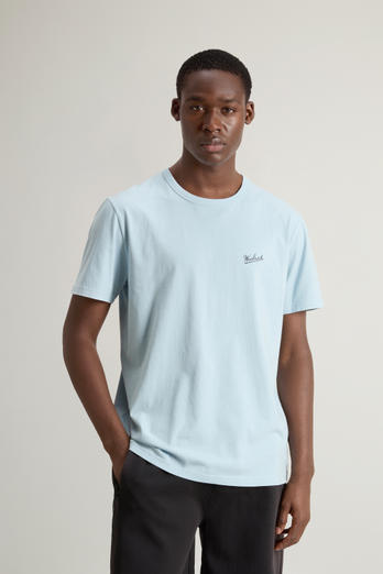 T-Shirt aus reiner Baumwolle mit Logo Blau | Woolrich