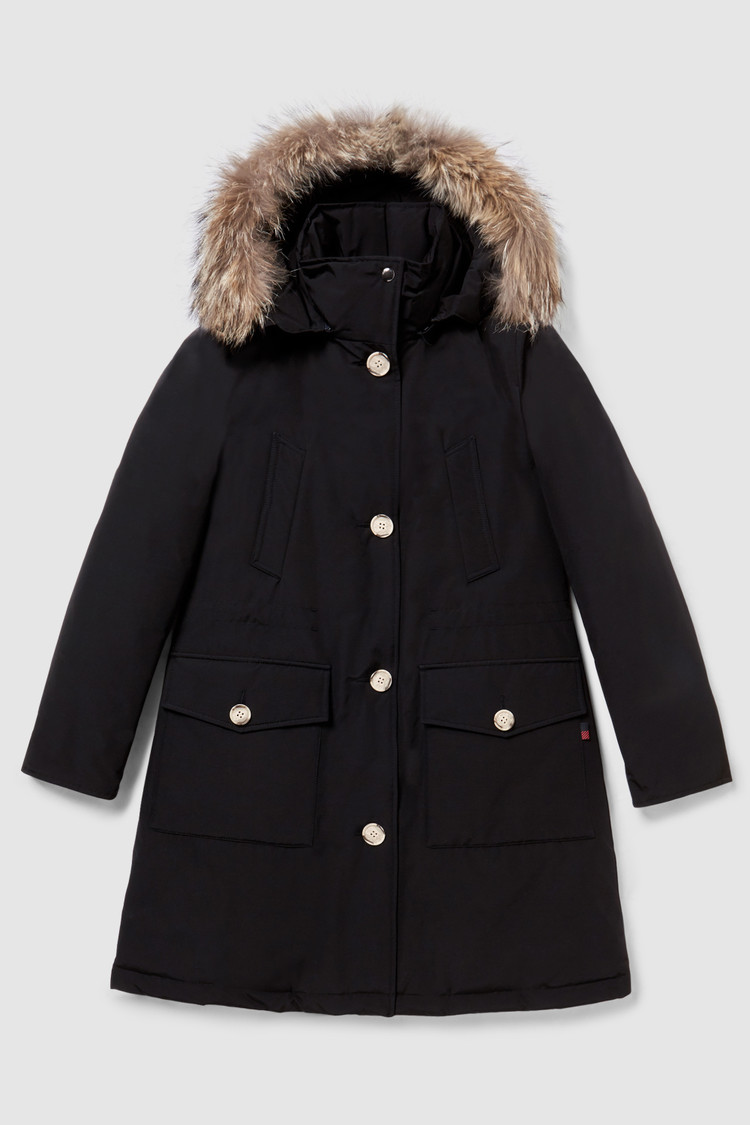 Lange Arctic Parka met coyotebont