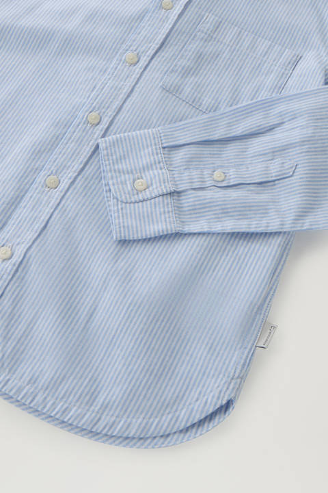 Boys' Shirt in Cotton Linen Blend Blue photo 2 | Woolrich