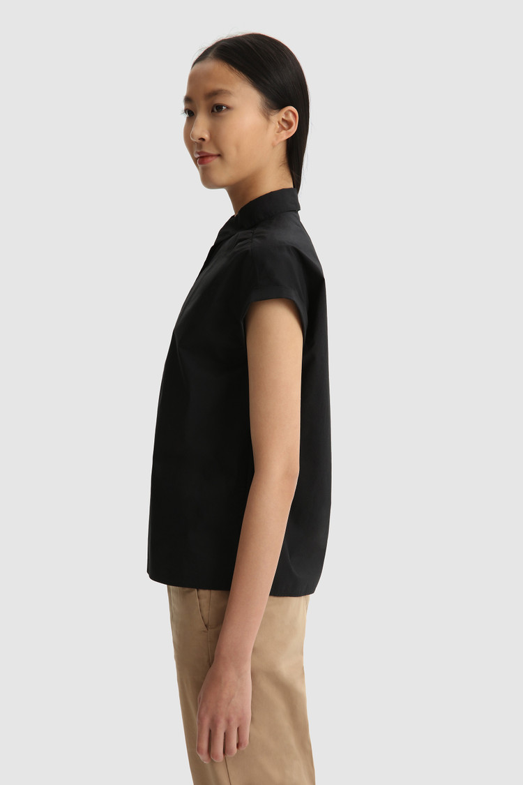 Popeline blouse Henley
