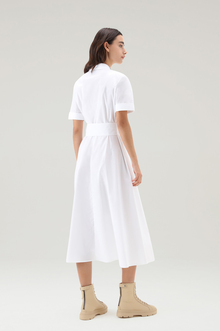 Shirt Dress in Pure Cotton Poplin White photo 3 | Woolrich
