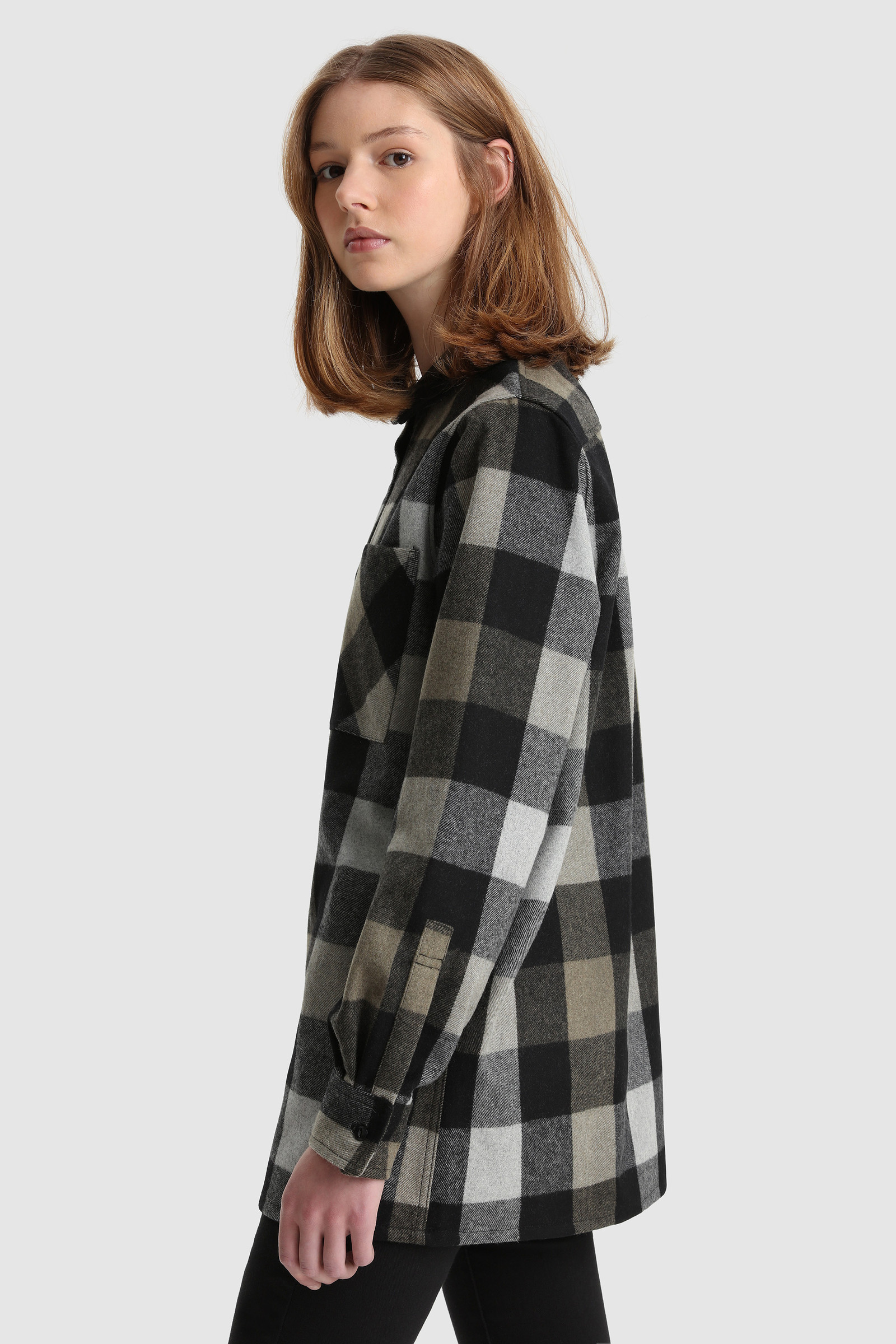 Wool Blend Boyfriend Flannel Shirt - Made in Usa Yellow photo 3 | Woolrich
