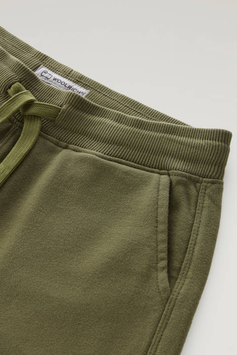 Shorts für Jungen aus reiner gebürsteter Baumwolle mit Kordelzug Grün photo 2 | Woolrich