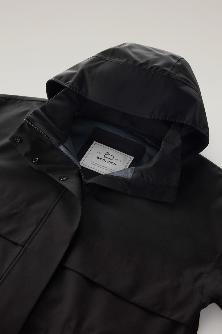 Waterproof Parka in Light Stretch Fabric with a Detachable Hood Black photo 6 | Woolrich