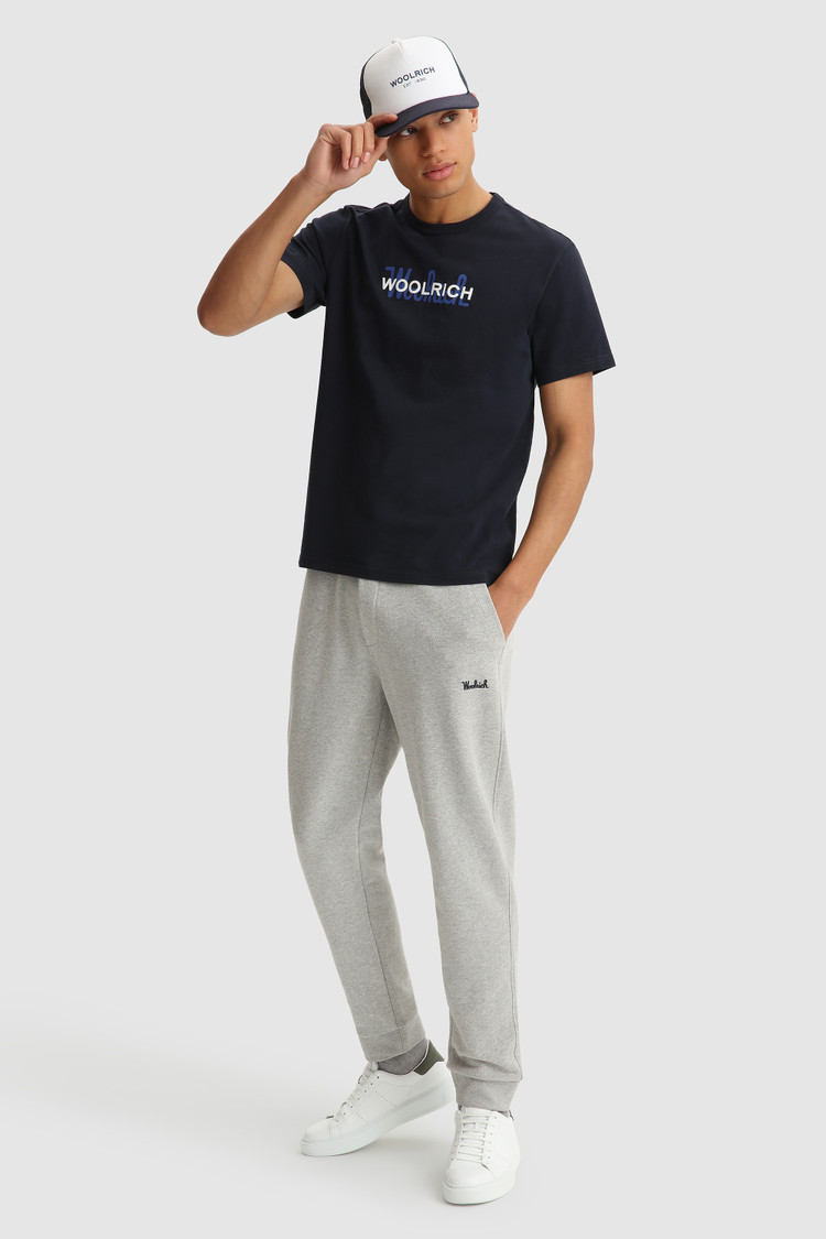 Katoenen T-shirt met macro logo