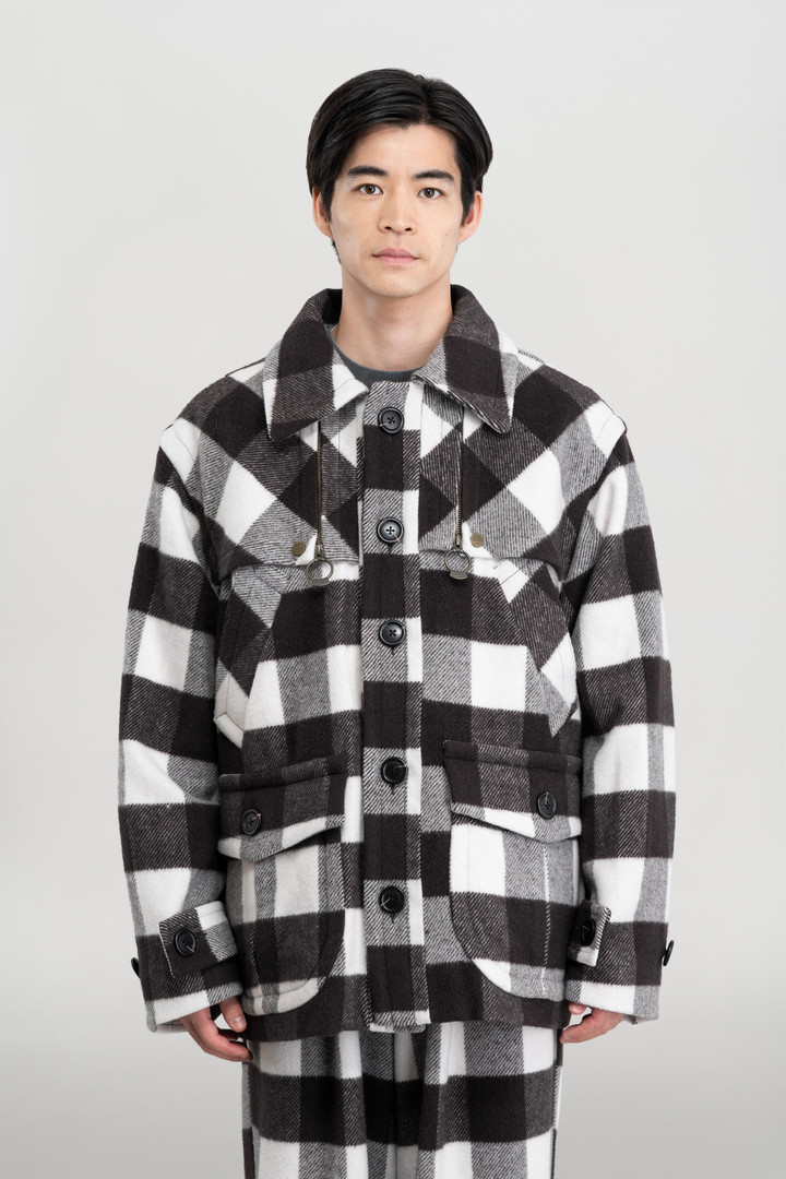 WOOL CHECK CRUISER JACKET Noir photo 1 | Woolrich