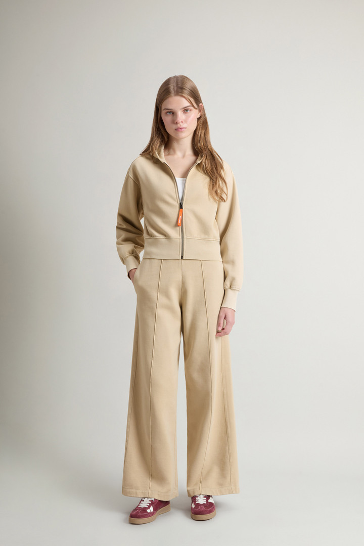 Felpa crop con cappuccio da ragazza in puro cotone tinta in capo Beige photo 2 | Woolrich