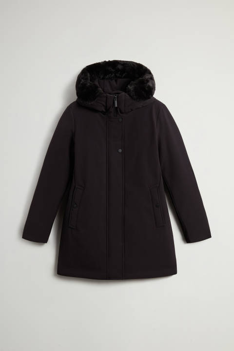 Firth Parka aus Tech Softshell mit abnehmbarem Kragen aus Pelzimitat Schwarz photo 2 | Woolrich