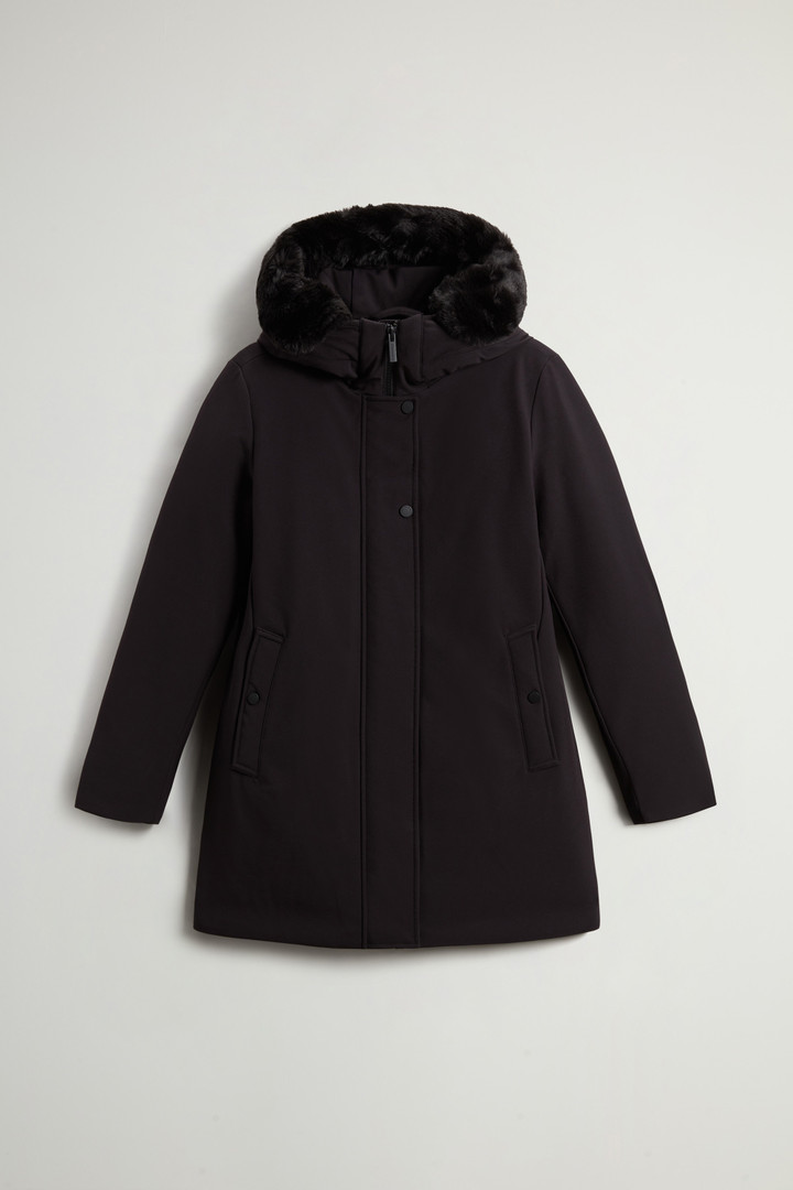 Firth Parka in Tech Softshell with Removable Faux Fur Collar Black photo 6 | Woolrich