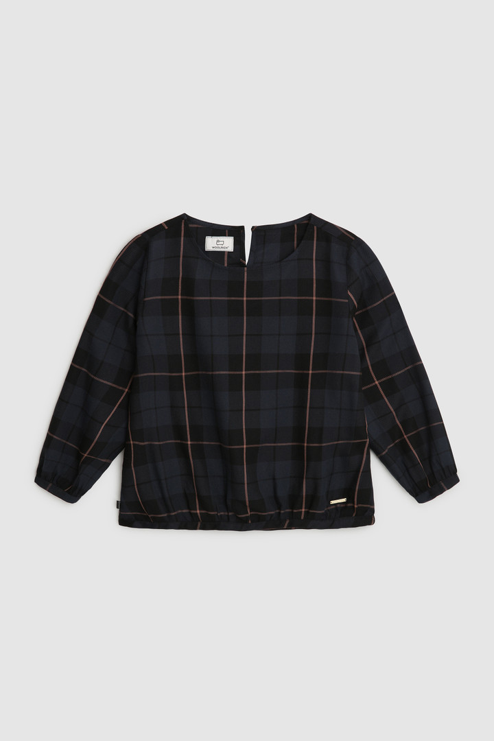 Blouse en sergé avec motif à carreaux pour fille