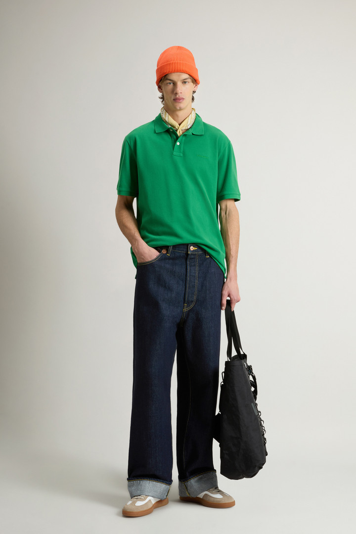 Pure Cotton Pique Polo Green photo 2 | Woolrich