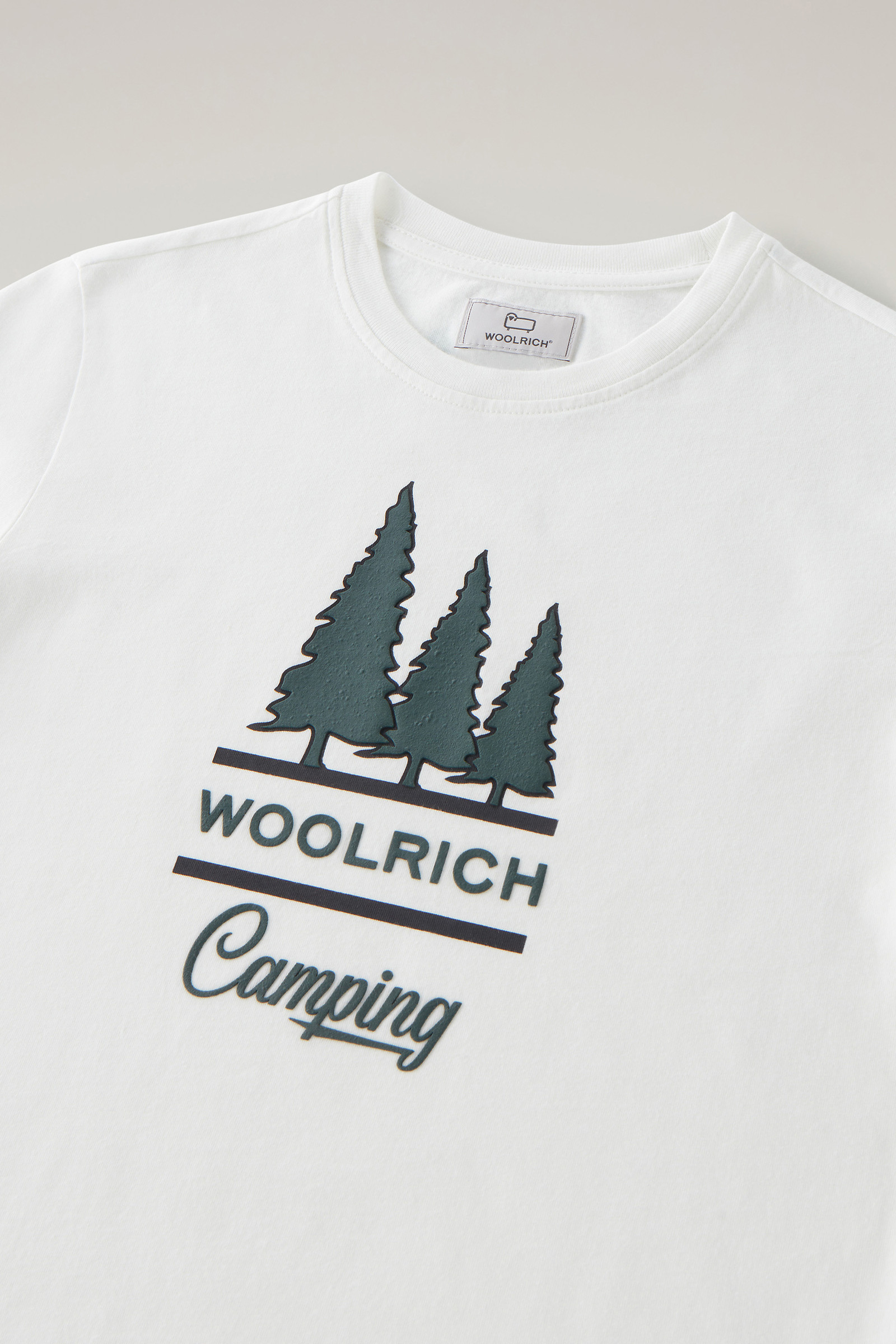 T-shirt pour garçon en coton avec imprimé blanc photo 3 | Woolrich