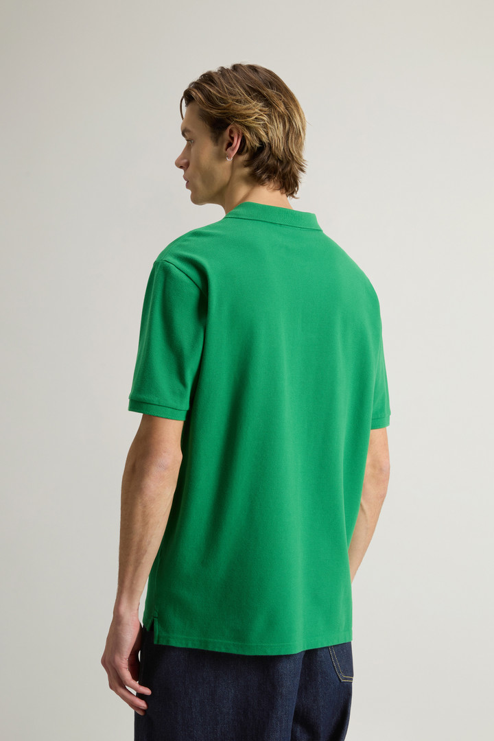 Pure Cotton Pique Polo Green photo 3 | Woolrich