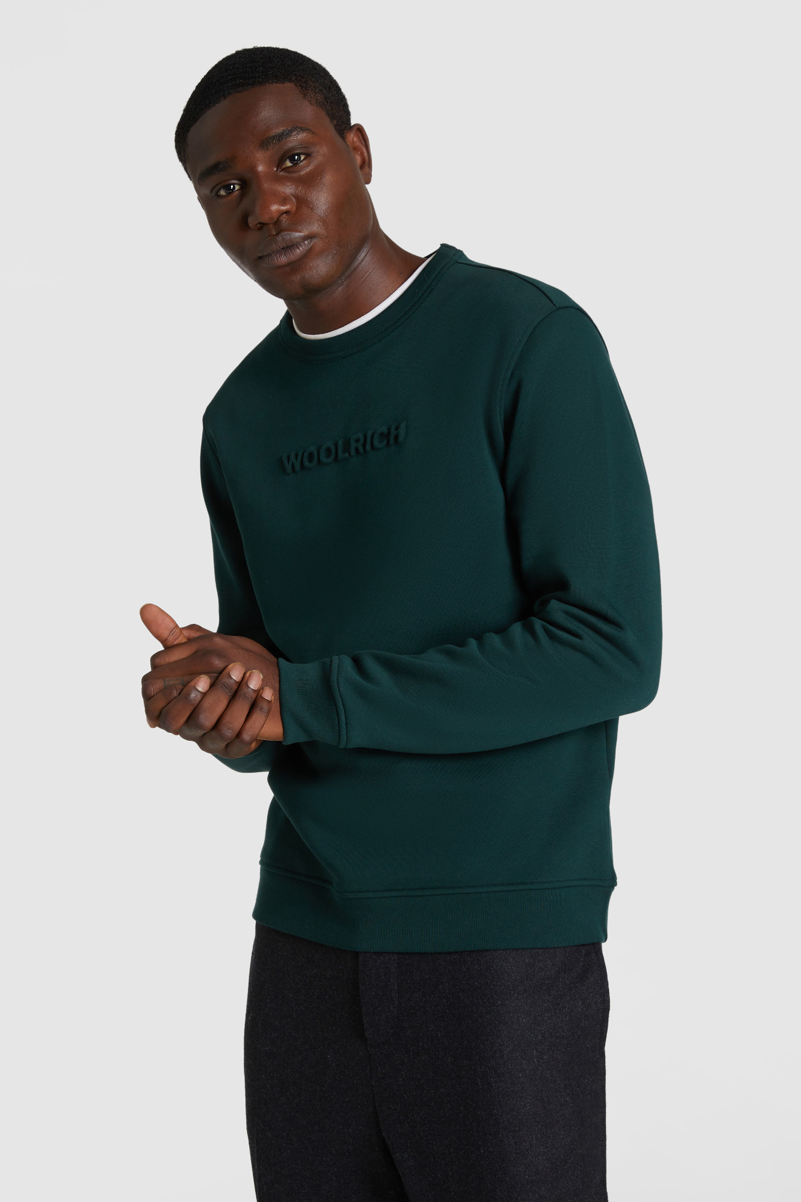 green crew neck sweatshirt