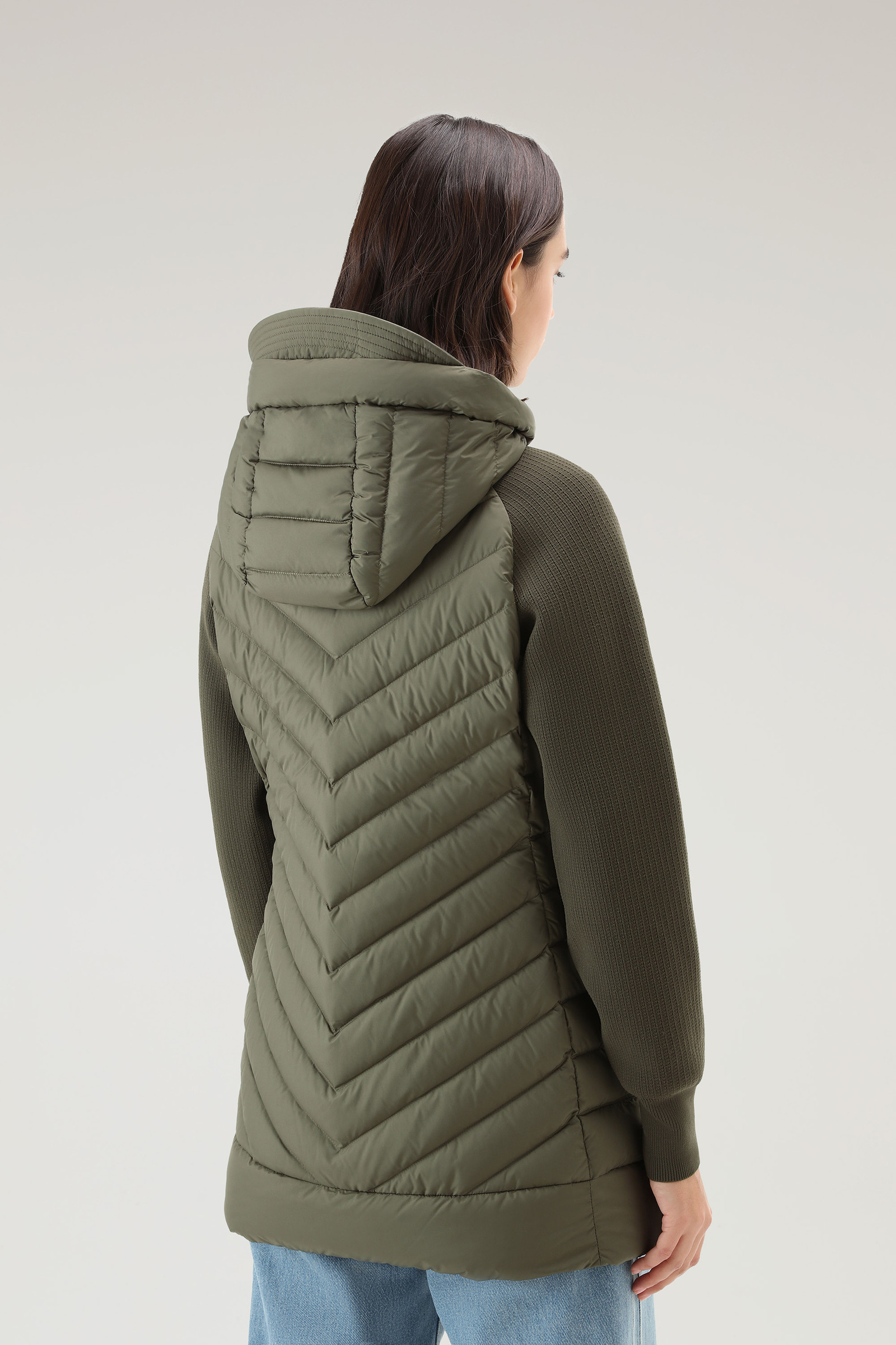 Quilted Hybrid Jacket with Detachable Hood Green photo 3 | Woolrich