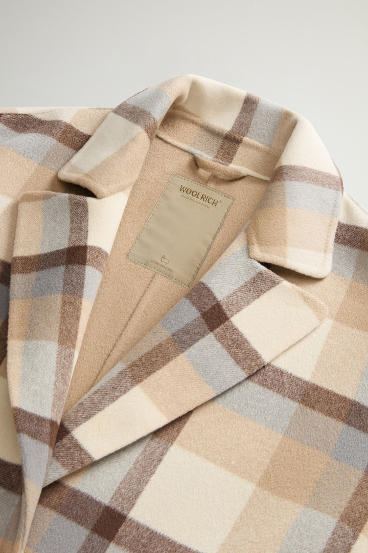 Coat in Pure Virgin Wool with Checked Pattern Beige photo 6 | Woolrich