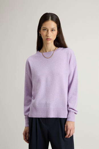 Pull ras-du-cou en mélange de laine vierge et cachemire Violet | Woolrich