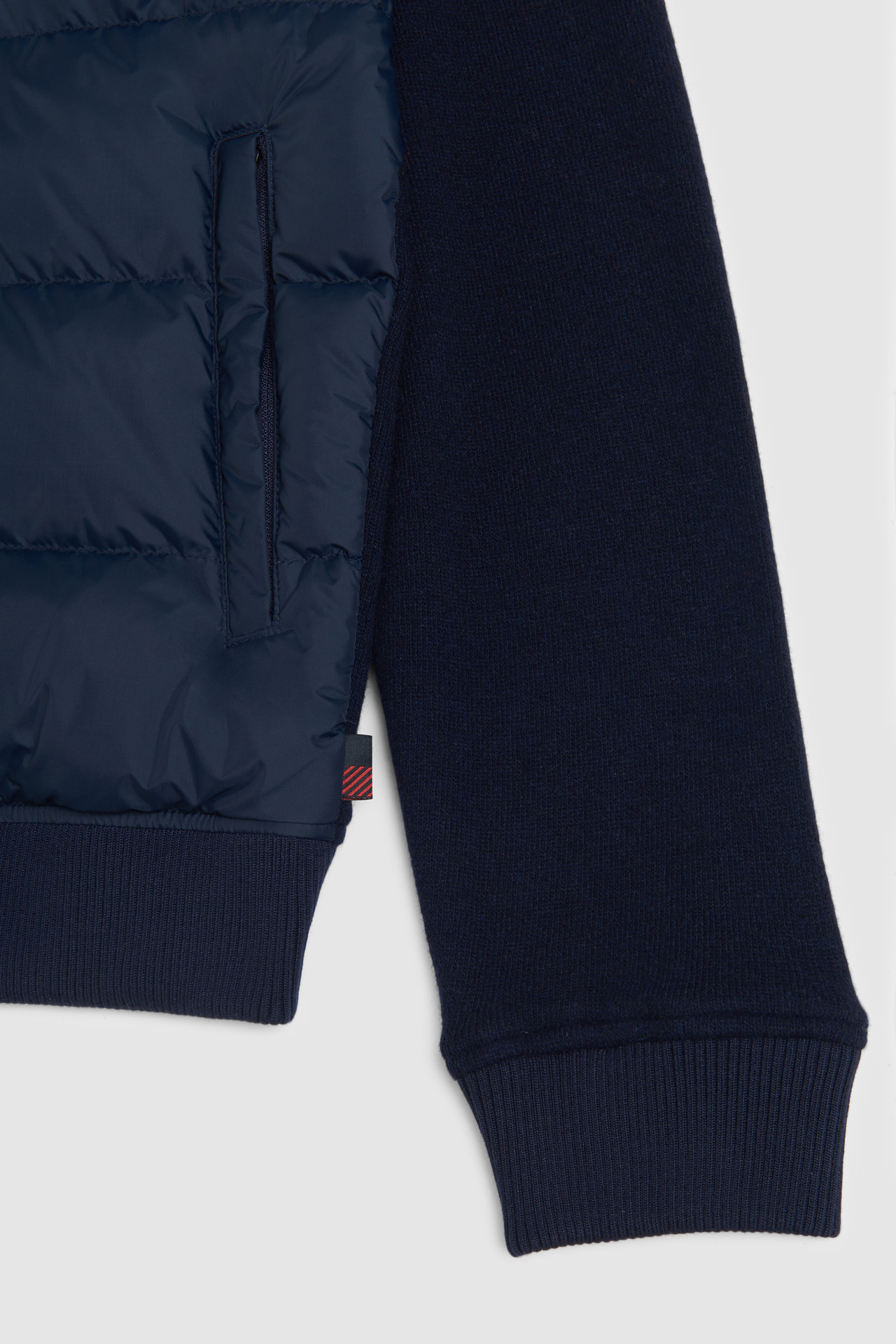 Padded Jacket With Wool-Cotton Blend Sleeves