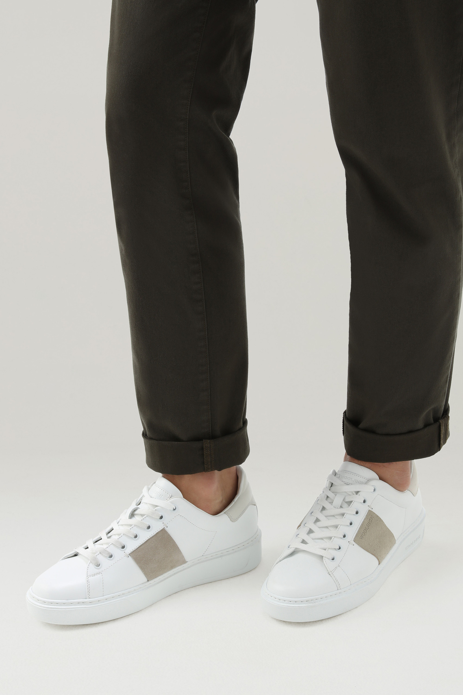 Sneakers Classic Court in morbida pelle con banda in pelle scamosciata bianco photo 6 | Woolrich