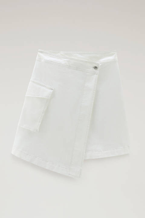 Garment-Dyed Wrap Cargo Skirt in Cotton Twill White photo 2 | Woolrich