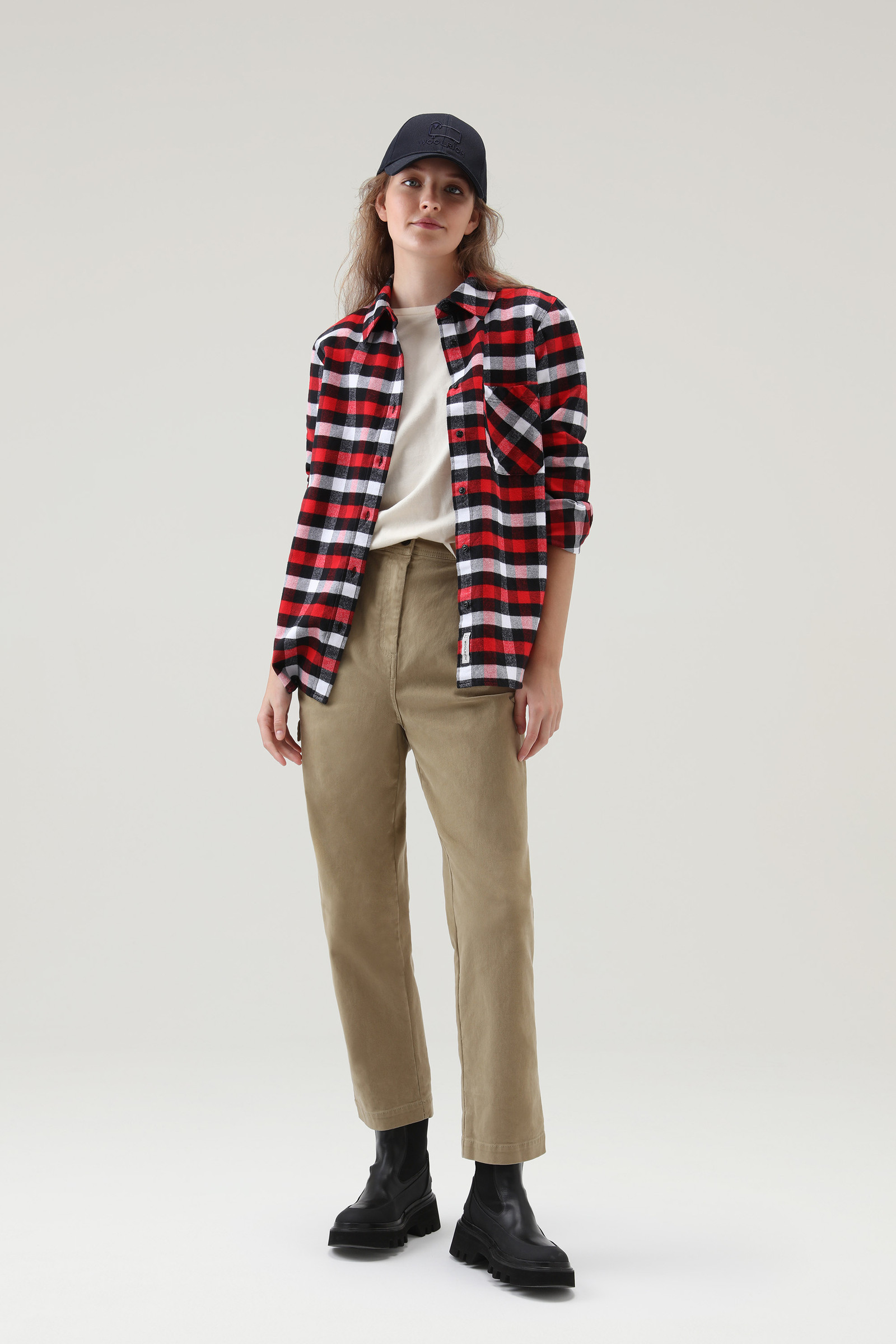 Women's Traditional Check Flannel Shirt Red | Woolrich USA