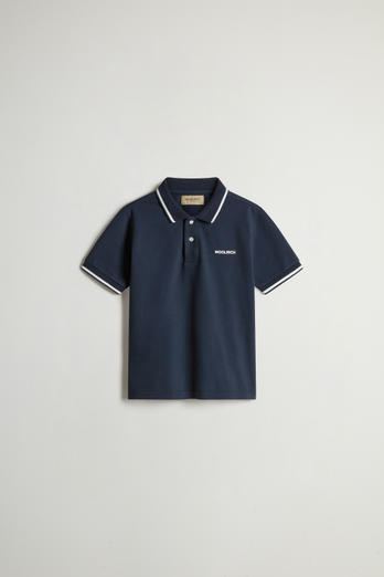 Monterey-polo voor jongens van piqué van stretchkatoen Blauw | Woolrich