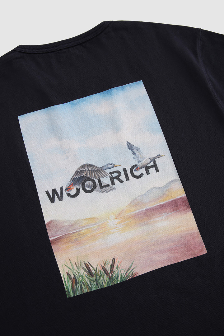 T-Shirt with Back Print Blue photo 6 | Woolrich