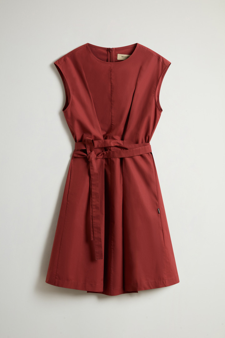 POPLIN BELTED DRESS Red photo 5 | Woolrich