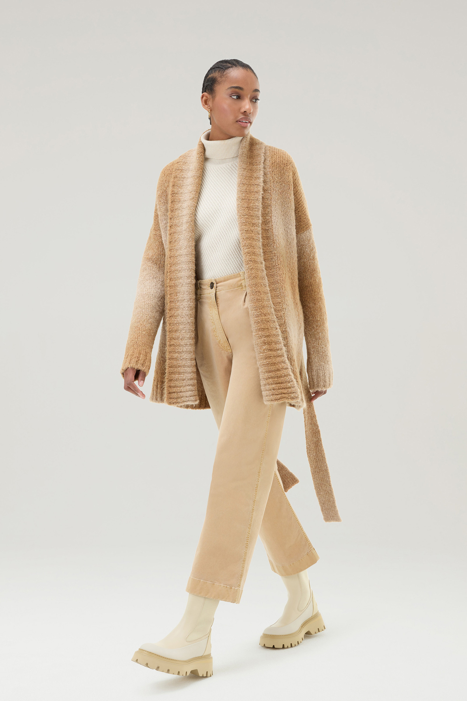 Cardigan dégradé in misto alpaca beige photo 4 | Woolrich
