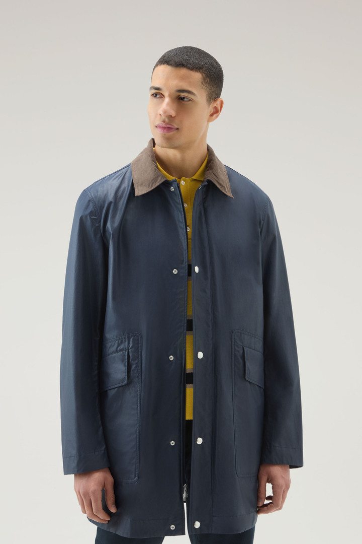 Waxed Jacket with Detachable Hood Blue photo 4 | Woolrich