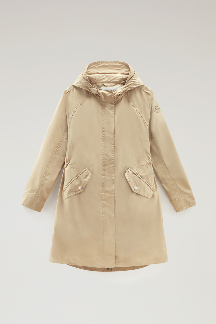 Long Summer Parka in Urban Touch Fabric with Hood Beige photo 5 | Woolrich