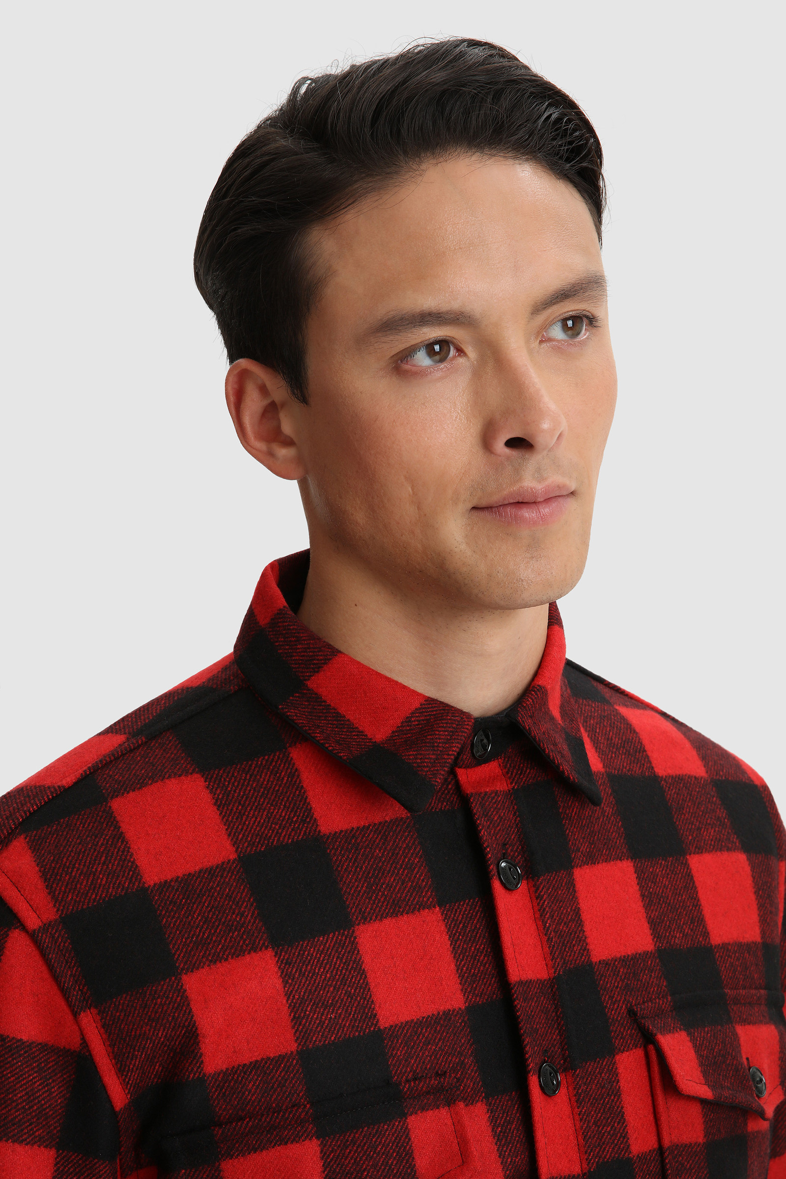 Alaskan Melton Shirt in Recycled Italian Wool - Men - Red