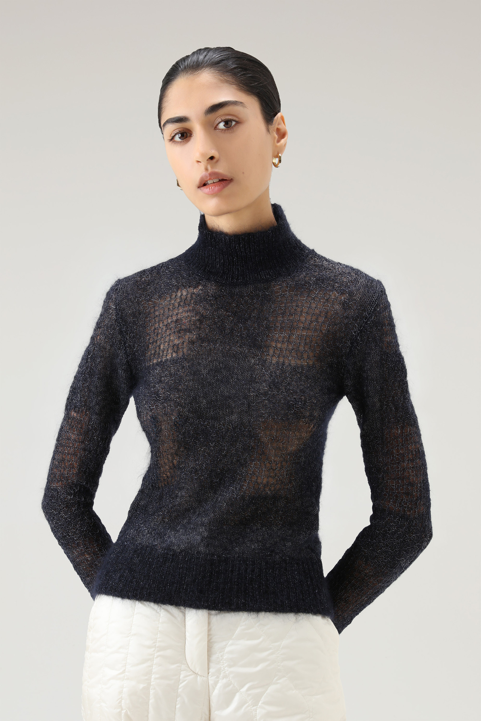 See-Through Mohair Wool Blend Knit Top - Daniëlle Cathari / Woolrich Blue photo 2 | Woolrich
