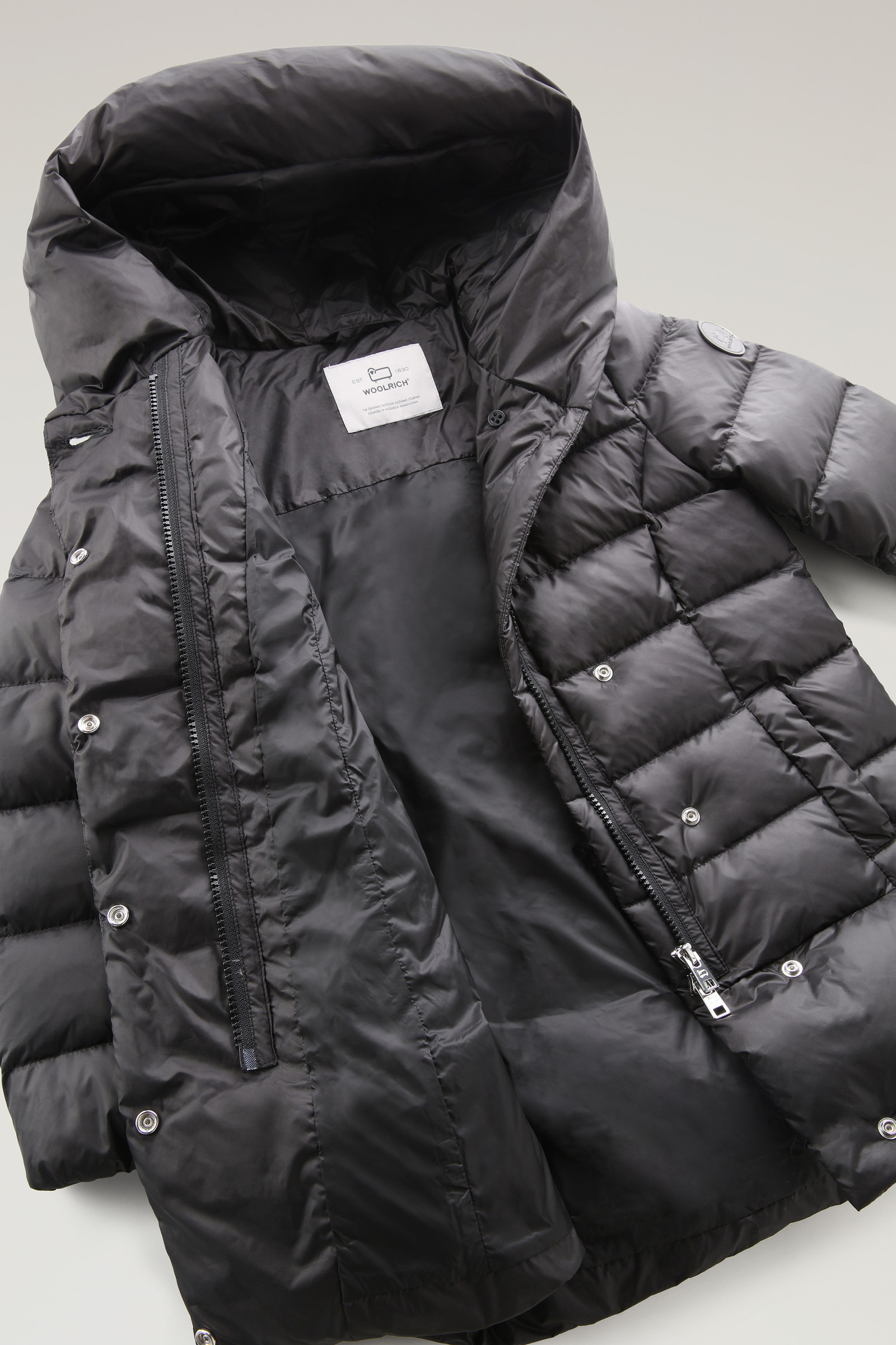 Girls' Microfiber Puffy Parka Black photo 7 | Woolrich