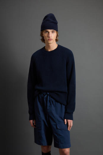 Pure Cotton Crewneck Sweater by Todd Snyder Blue | Woolrich