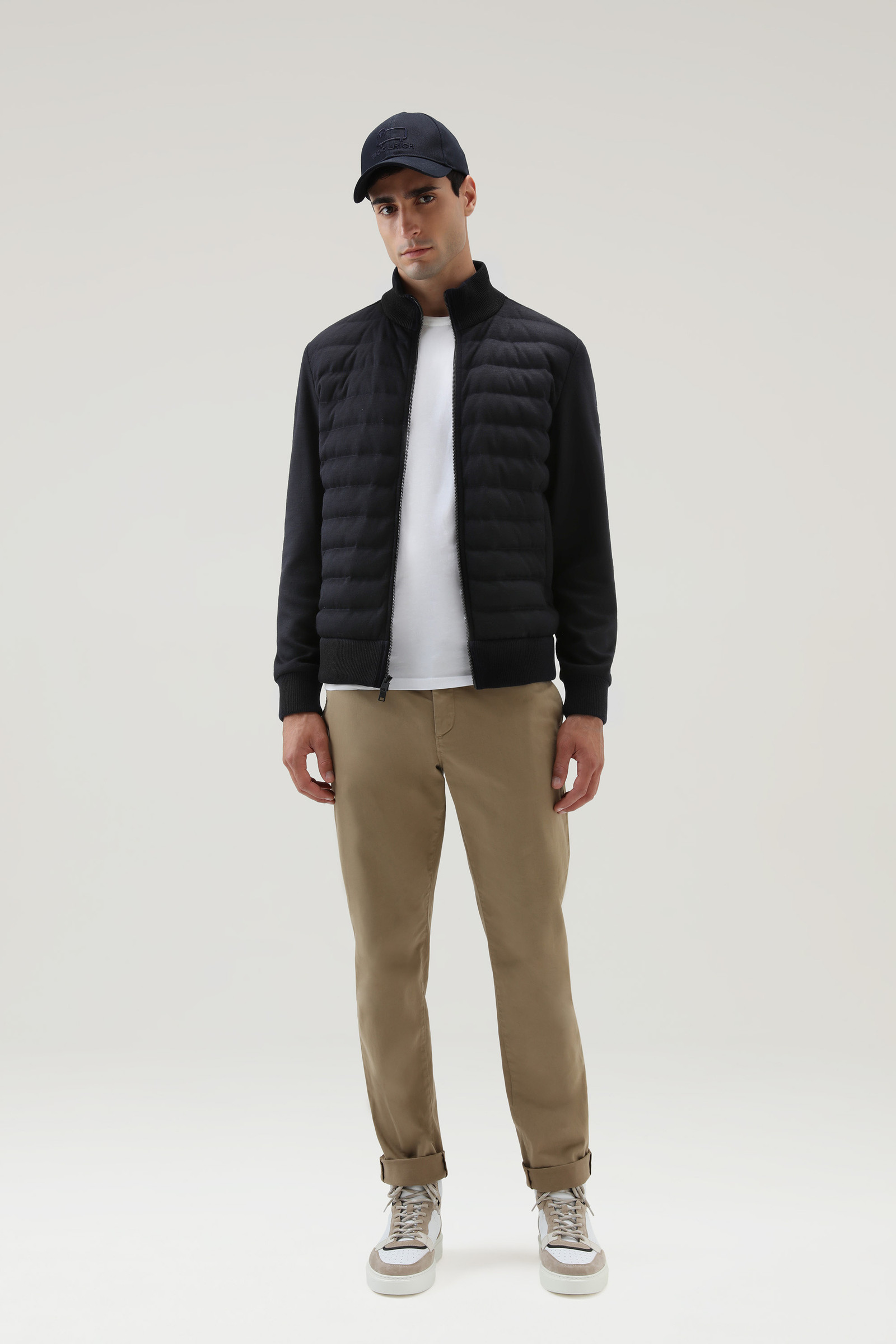 Felpa Luxe trapuntata con zip blu photo 2 | Woolrich