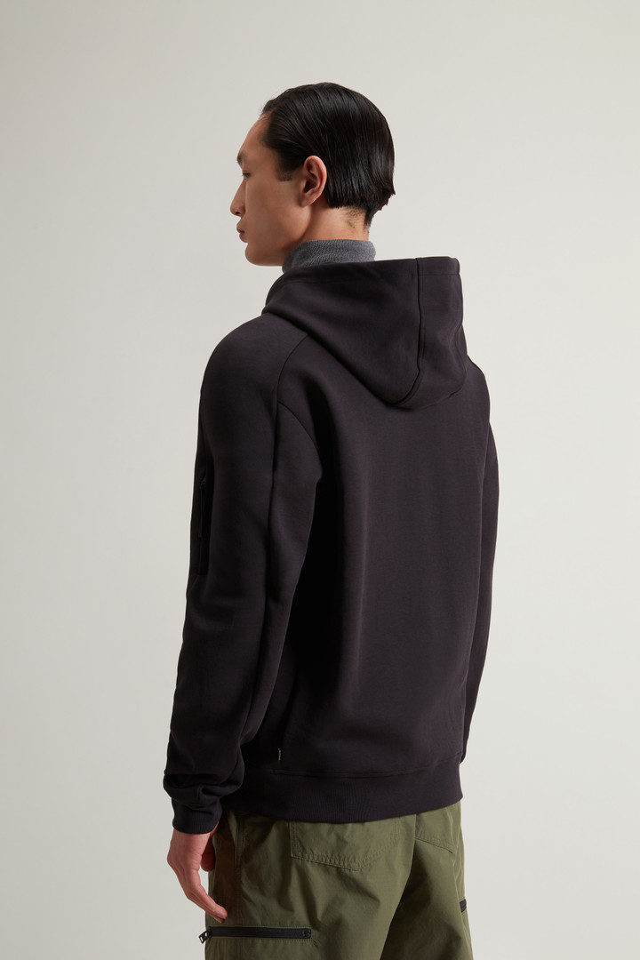 Cotton Hoodie with Reflective Logo Black photo 3 | Woolrich