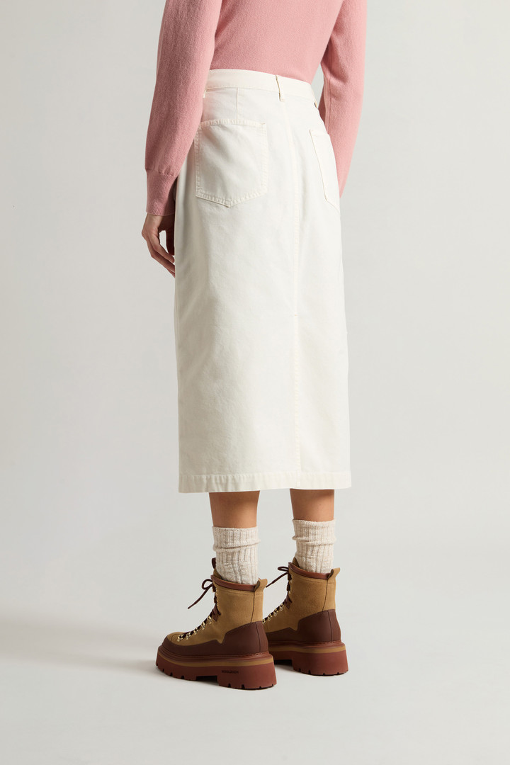 Garment-Dyed Midi Skirt in Stretch Cotton White photo 3 | Woolrich