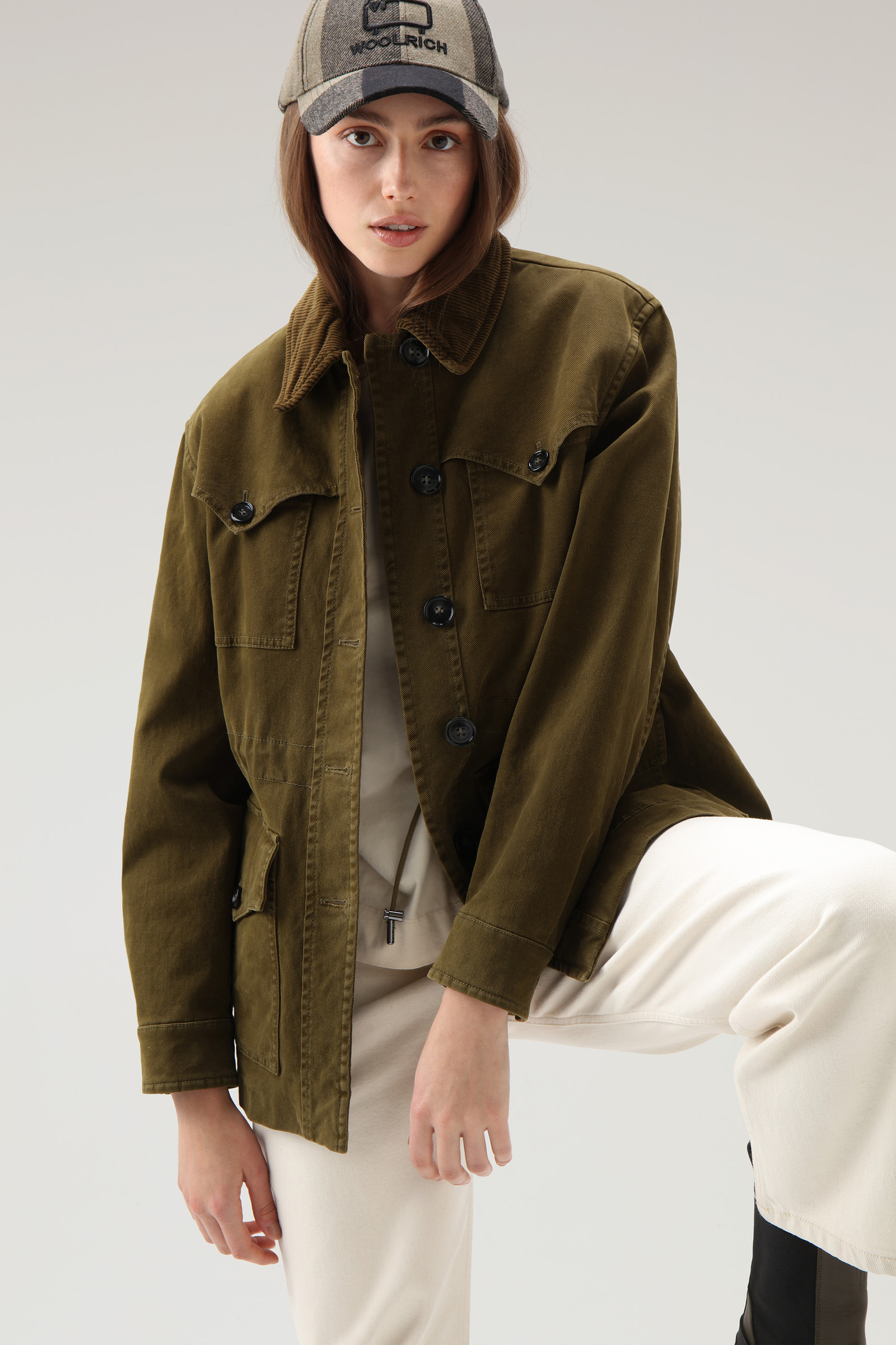 Cotton Twill Overshirt Green photo 4 | Woolrich