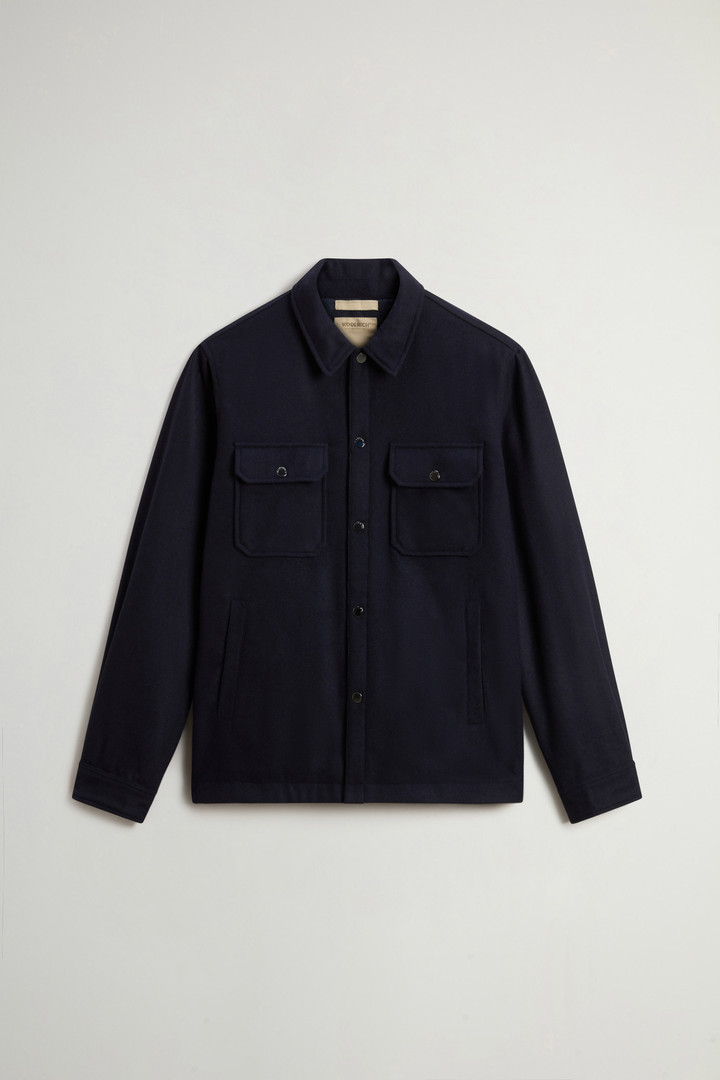 Giacca a camicia Alaskan in misto lana italiana Melton riciclata Blu photo 5 | Woolrich