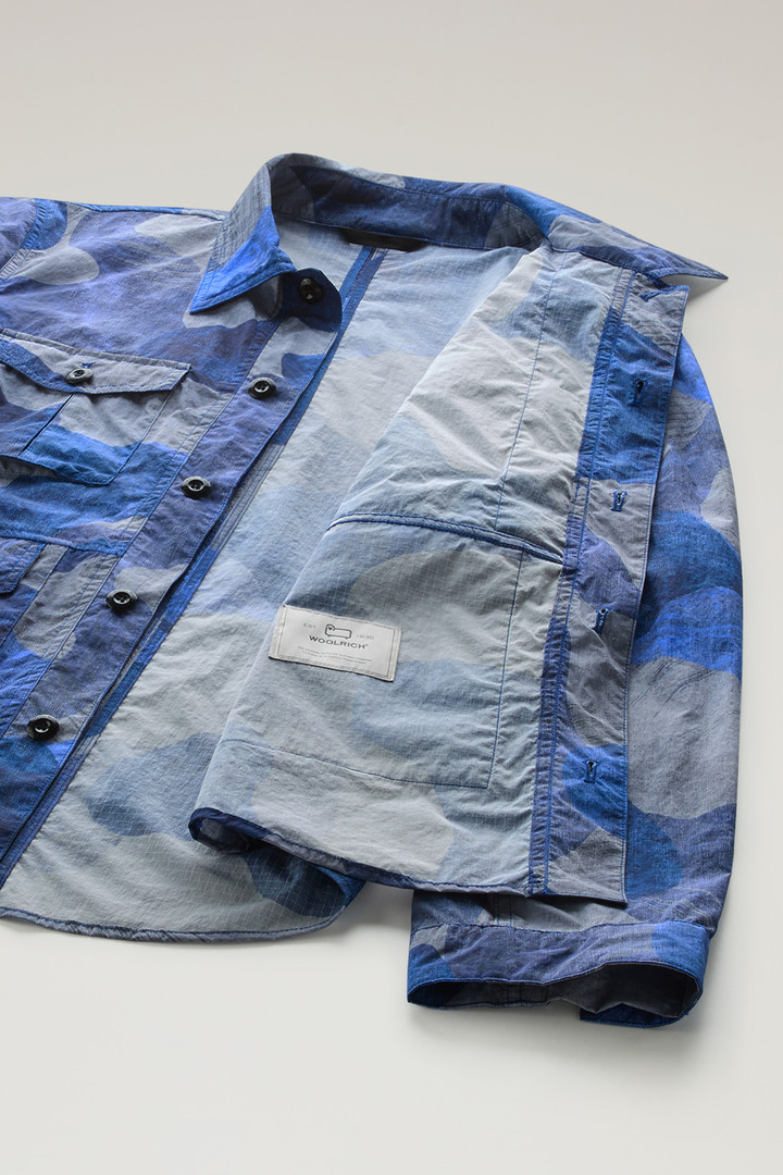 Camo Overshirt in Ripstop Crinkle Nylon Blue photo 8 | Woolrich