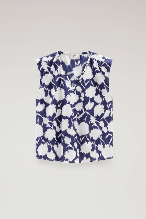 Mouwloze blouse van puur katoenpopeline Blauw photo 2 | Woolrich
