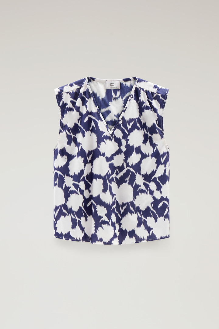 Ärmellose Bluse aus reiner Baumwollpopeline Blau photo 4 | Woolrich